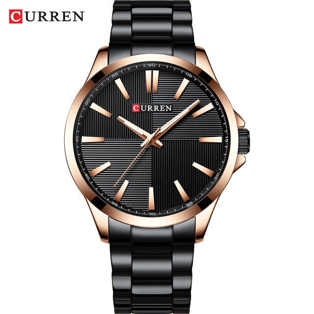 Waterproof Black Stainless Steel Watch For Men